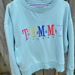 teal tommy hilfiger crewneck